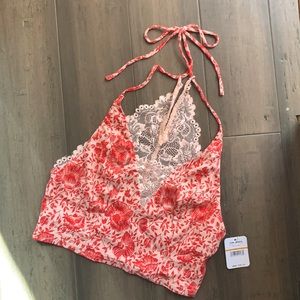 Free People Lace Halter Crop
